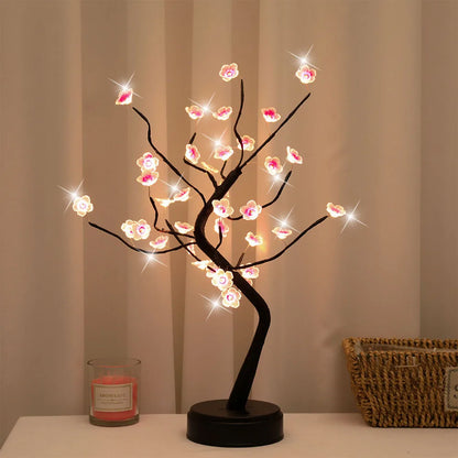 Table Bonsai Cherry Blossom Tree LED night light (USB/Battery Powered)