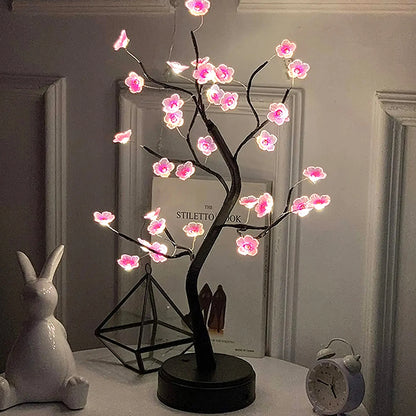 Table Bonsai Cherry Blossom Tree LED night light (USB/Battery Powered)