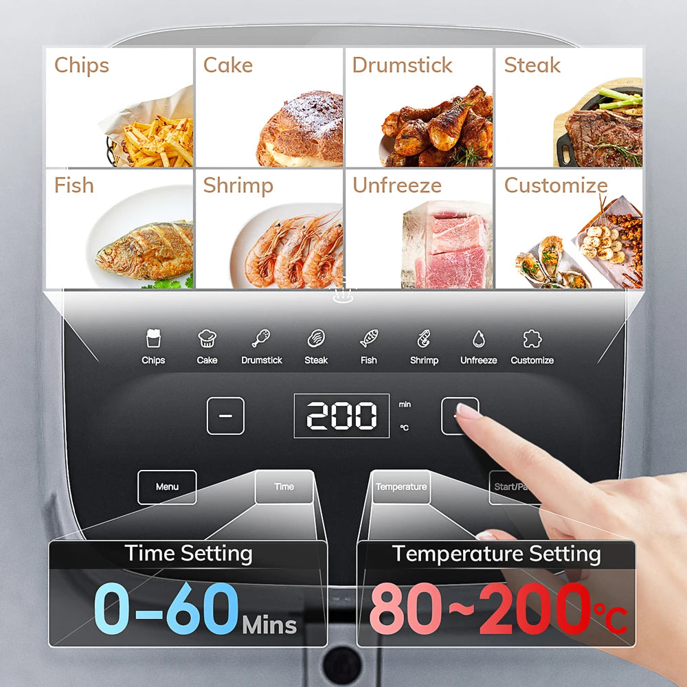 MIUI 5L Air Fryer (with Touch Control & Nonstock Basket & Visible Window)